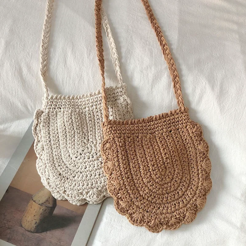 Women's shoulder bag coordinated colors -Elena Handbags Mini Cotton Knitted Shoulder Bag