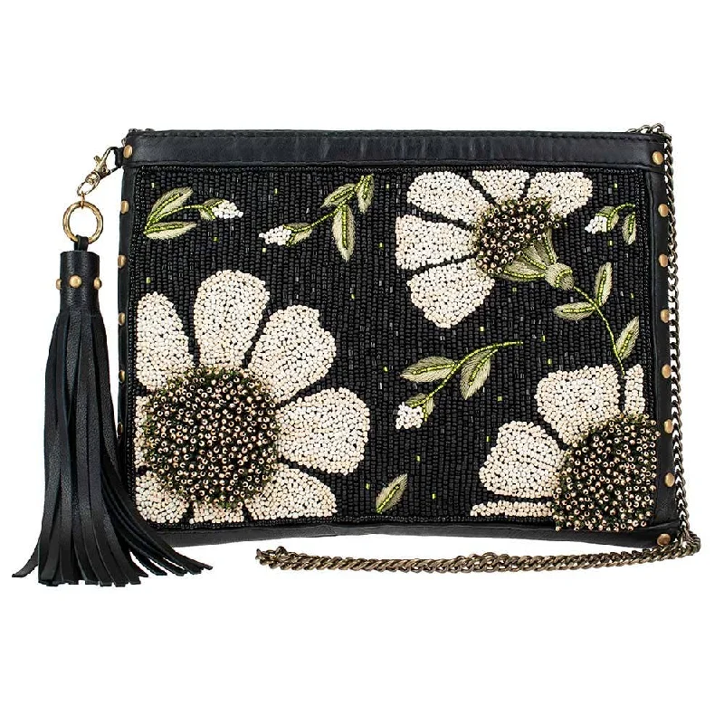 Women's crossbody bags nylon-durable -Mary Frances - Sunshine & Daisies Beaded Leather Crossbody Handbag