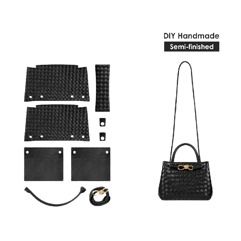 Women's tote bag fashion outfit -POPSEWING® Leather Small Intrecciato Tote DIY Kits