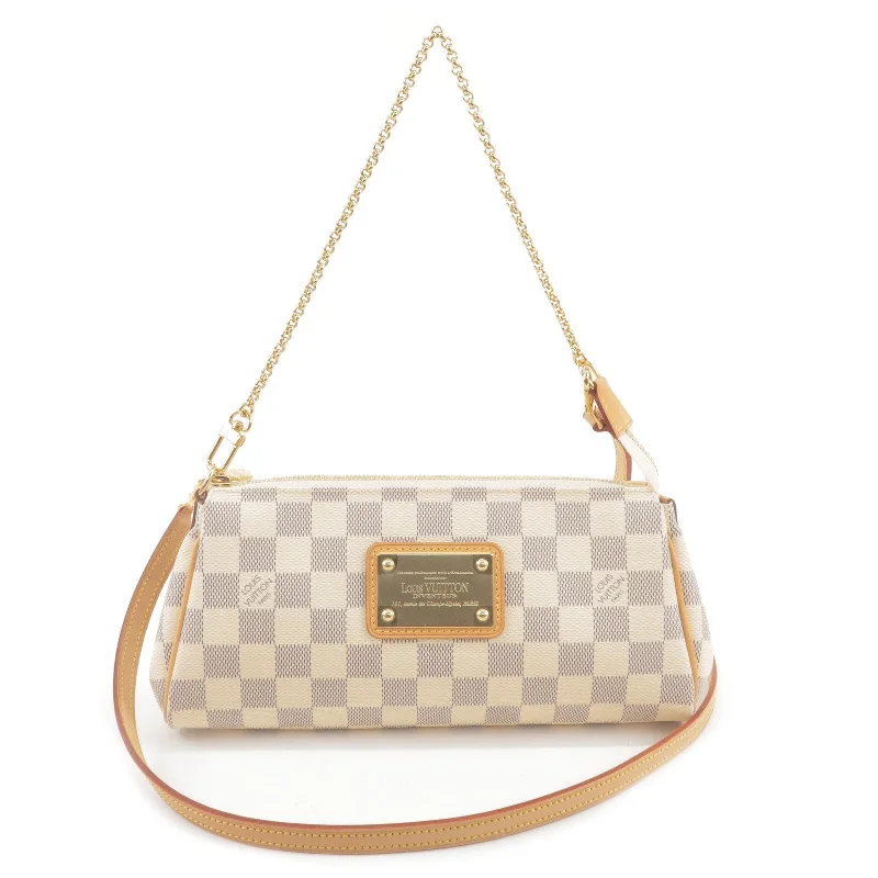 Women's shoulder bag pro ensemble -Louis Vuitton Damier Azur Eva 2 Way Pouch Shoulder Bag N55214