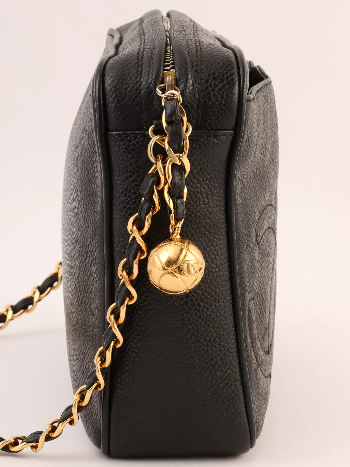 Women's shoulder bag performance collection -CHANEL Around 1995 Made Triple Cc Mark Stitch Chain Shoulder Bag Black