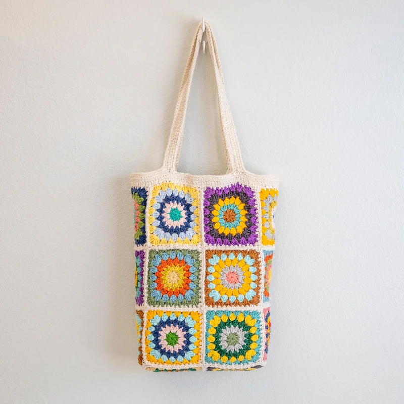 Women's shoulder bag designer-inspired -Elena Handbags Handmade Granny Square Shoulder Tote Bag