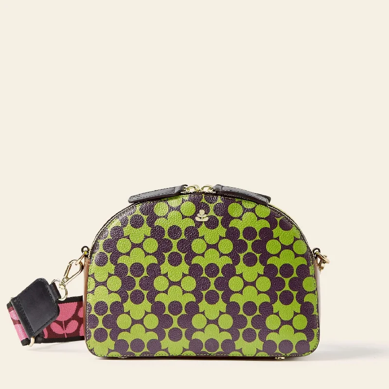 Women's crossbody bags zippered-trend -Luna Crossbody - Purple Puzzle Flower