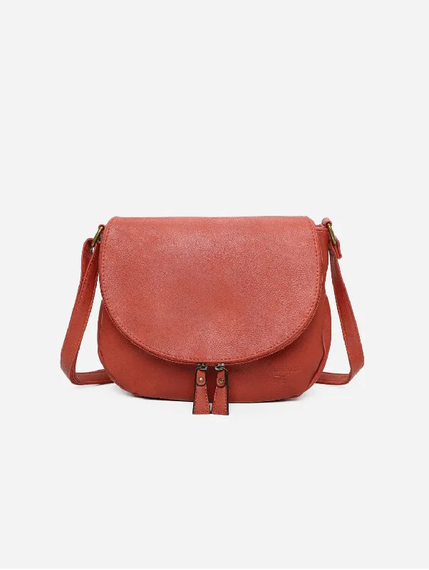 Women's shoulder bag sleek shape -The Original Vegan Leather Shoulder Bag | Rust