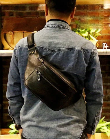 Women's bucket bags trendy-chic -Brown LEATHER MENS FANNY PACK FOR MEN BUMBAG Black WAIST BAGS FOR MEN