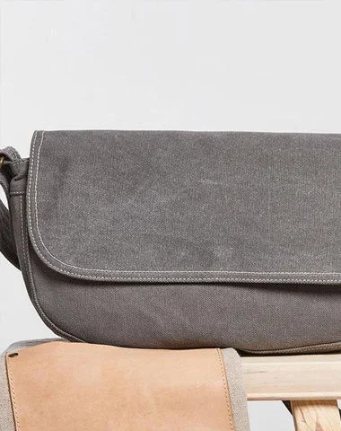 Women's shoulder bag stylish apparel -Mens Canvas Gray Cool Messenger Bag Side Bag Shoulder Bag for Men