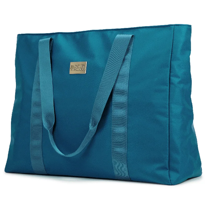 Women's tote bag stylish bundle -BADGLEY MISCHKA Nylon Weekender Travel Tote Bag | Aqua