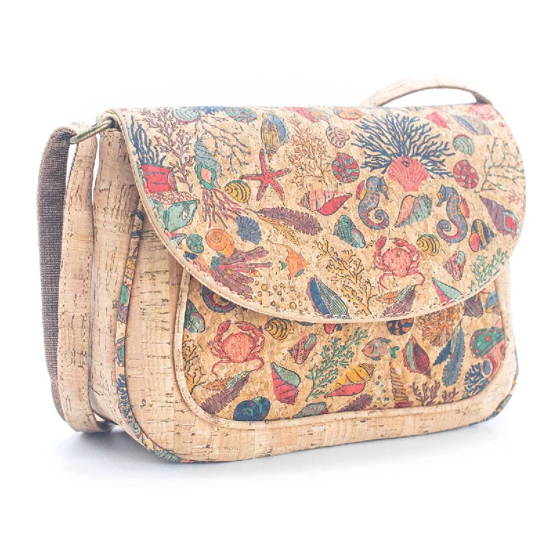 Women's crossbody bags elegant -Natural Cork Crossbody - 026