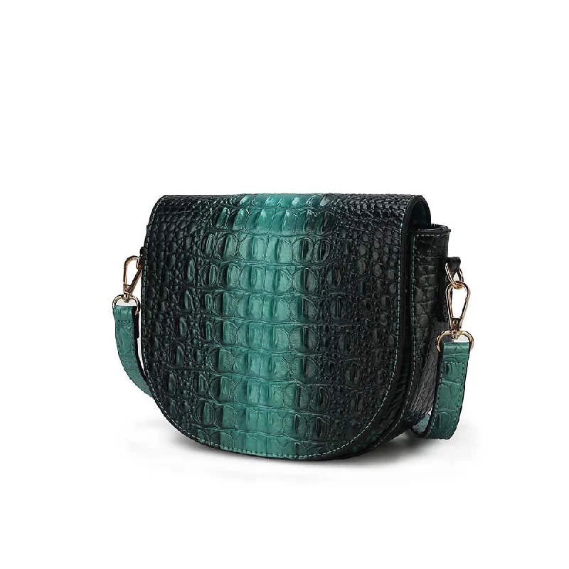 Women's crossbody bags nylon-light -Amalia Croc-Embossed Crossbody Fashion Bag by Mia K.