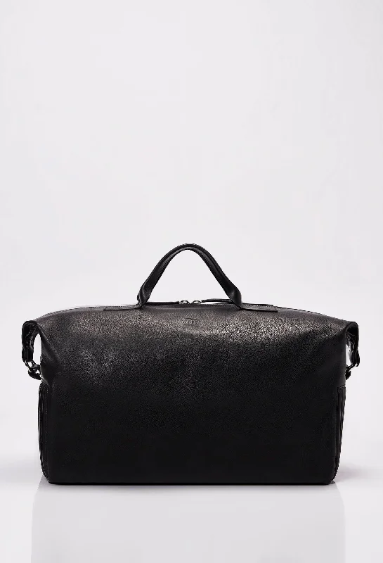 Women's handbags mid-range -Black Leather Duffel Bag