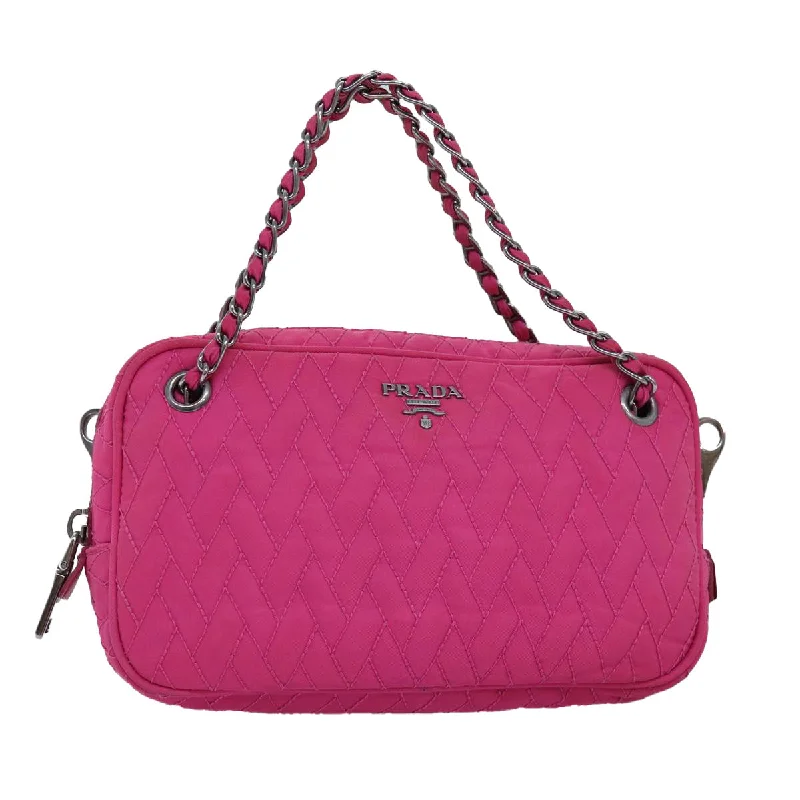 Women's chain bag custom collection -PRADA Chain Hand Bag Nylon Pink Auth 76979