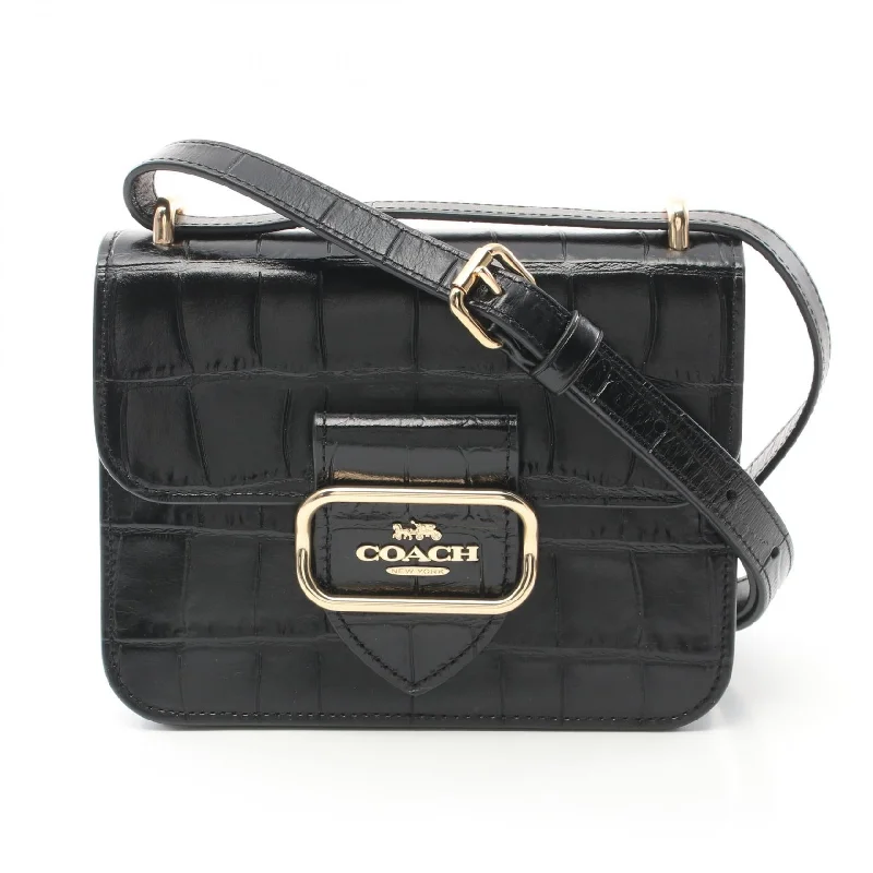 Women's crossbody bags solid-elegance -Coach Morgan Leather Crossbody Bag Black