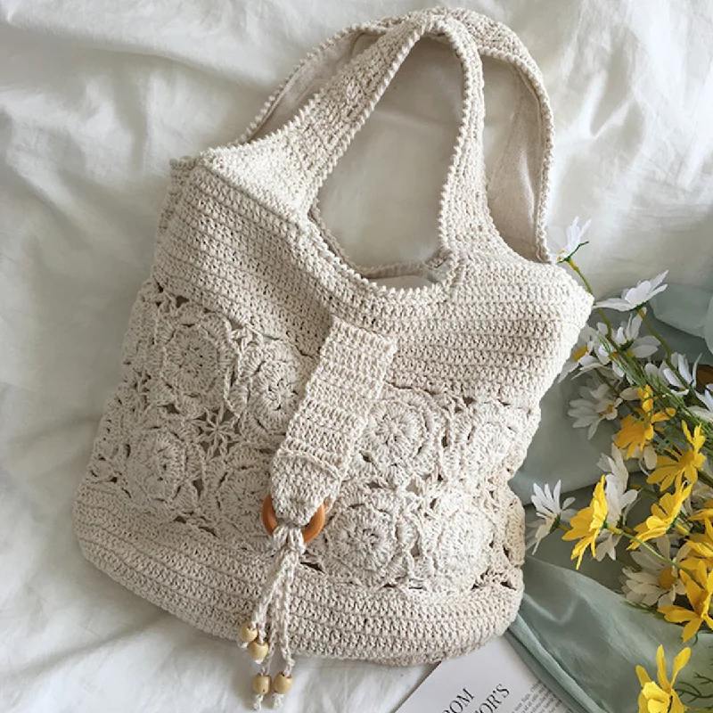 Women's shoulder bag personal deal -Elena Handbags Floral Cotton Knitted Shoulder Bag