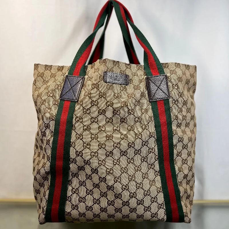 Women's tote bag custom stitching -GUCCI GG Supreme Web Canvas Sherry Line Tote