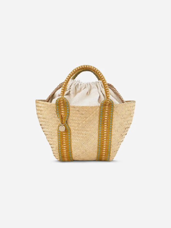 Women's handbags fringed-look -Siap Organic Bamboo Vegan Mini Tapered Handbag | Copper Stripe