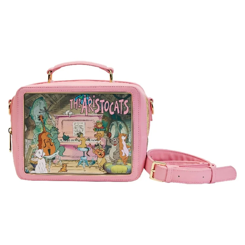 Women's crossbody bags inner-lining -Women's Aristocats Lunchbox Crossbody Bag In Pink