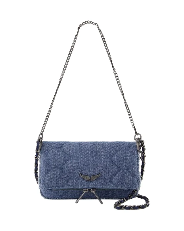 Women's crossbody bags affordable-fashion -Rock Nano Xl Glitter Crossbody - Zadig & Voltaire - Denim - Blue