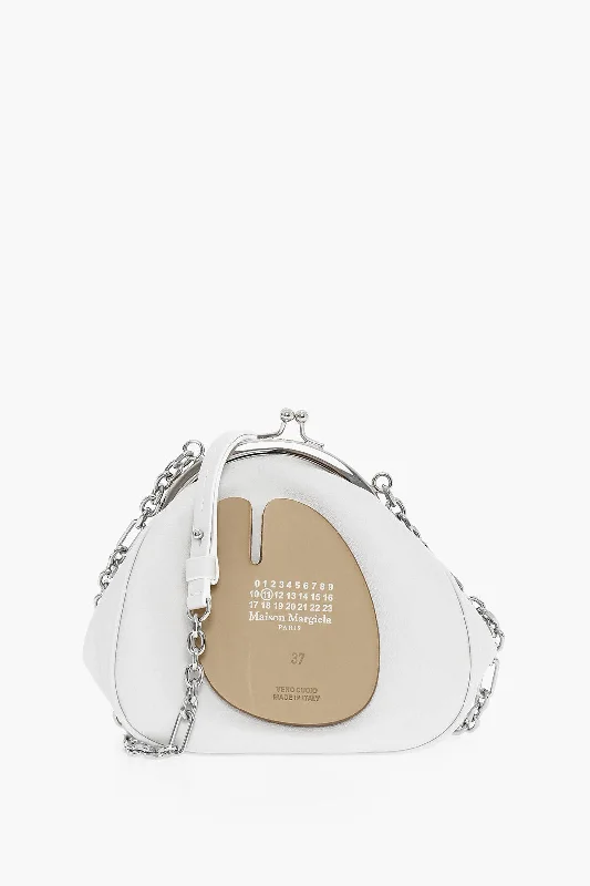 Women's crossbody bags studded-edge -Maison Margiela Mm11 Leather Mini Crossbody Bag With Silver Chain