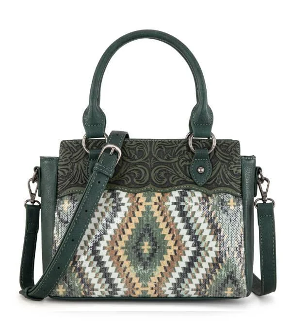 Women's tote bag personal bundle -Montana West Tooled Aztec Collection Tote/Crossbody