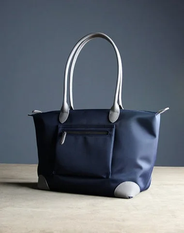 Women's shoulder bag promo code -Womens Navy Nylon Shoulder Tote Medium Navy&Light Gray Nylon Handbag Purse for Ladies