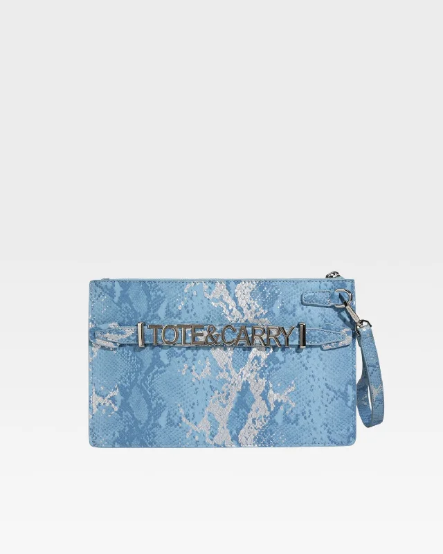 Women's handbags neutral-tone -PY Clutch Handbag in Blue