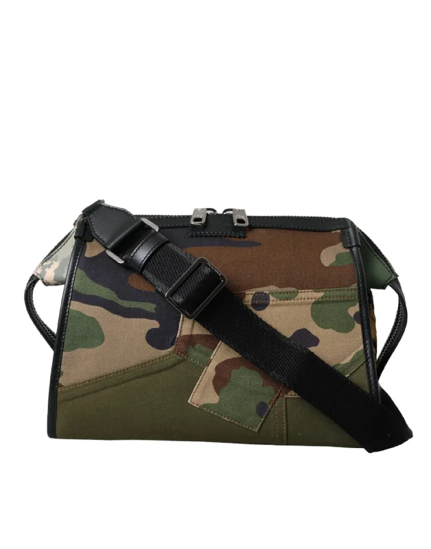 Women's crossbody bags zippered-trend -Dolce & Gabbana multi Camouflage Patchwork Crossbody Men's Bag