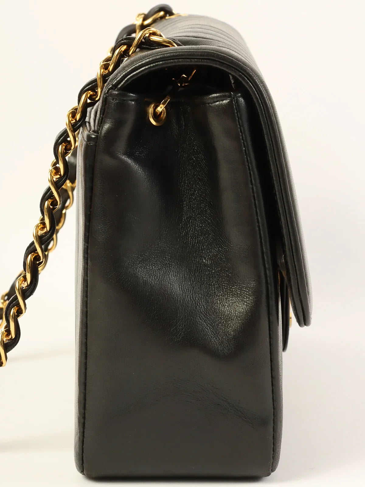 Women's chain bag sport ensemble -CHANEL Around 1992 Made Mademoiselle Stitch Turn-Lock Chain Bag Black