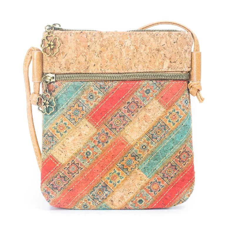 Women's crossbody bags versatile -Crossbody Bag Natural Cork Patchwork 058