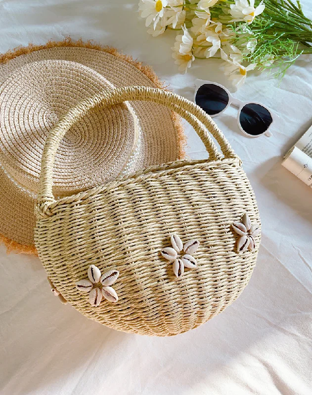 Women's handbags green-fabric -Elena Handbags Summer Straw Basket Bag