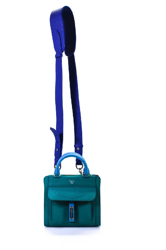 Women's tote bag peak-fashion piece -Fontana Milano Womens A Toy Tote Handbag Teal