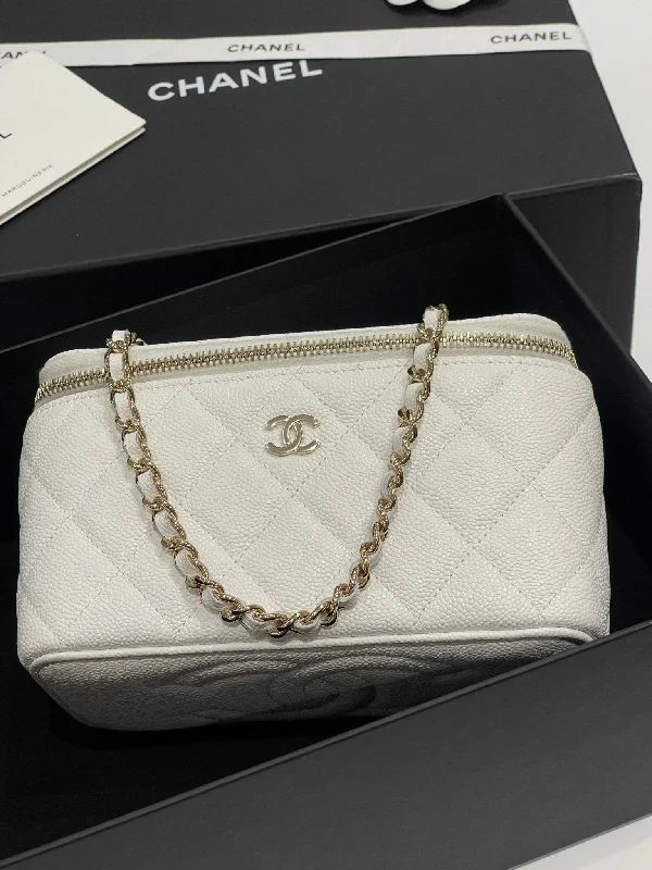 Women's chain bag fast-access collection -Chanel - Sac mini vanity on chain blanc