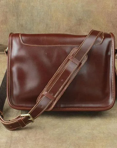 Women's shoulder bag group bags -Casual Leather Brown Mens Vintage 10inch Side Bag Messenger Bag Shoulder Bags For Men