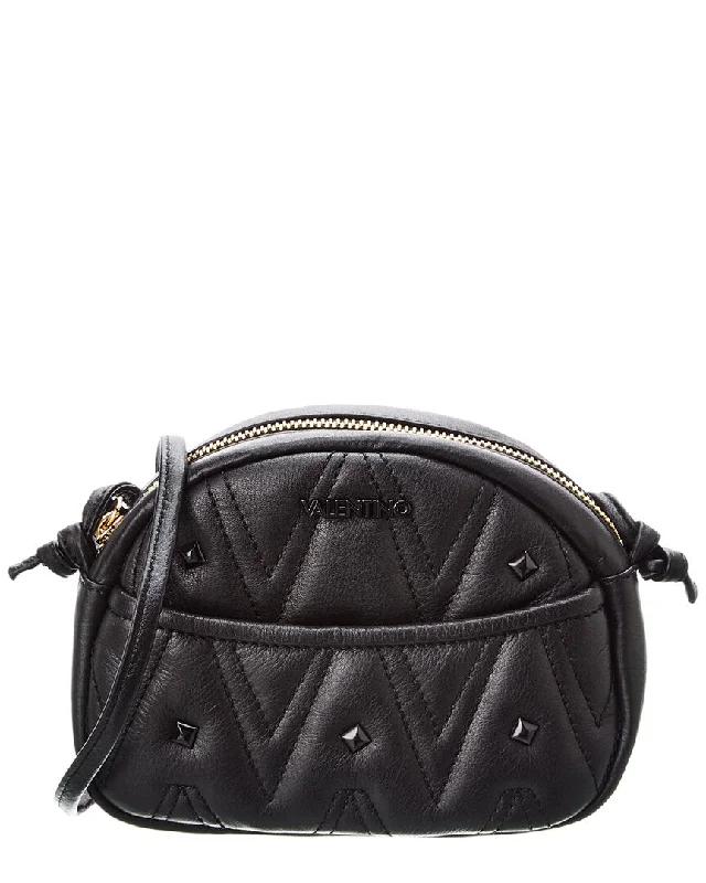 Women's crossbody bags zippered-security -Valentino by Mario Valentino Moony Diamond Leather Crossbody