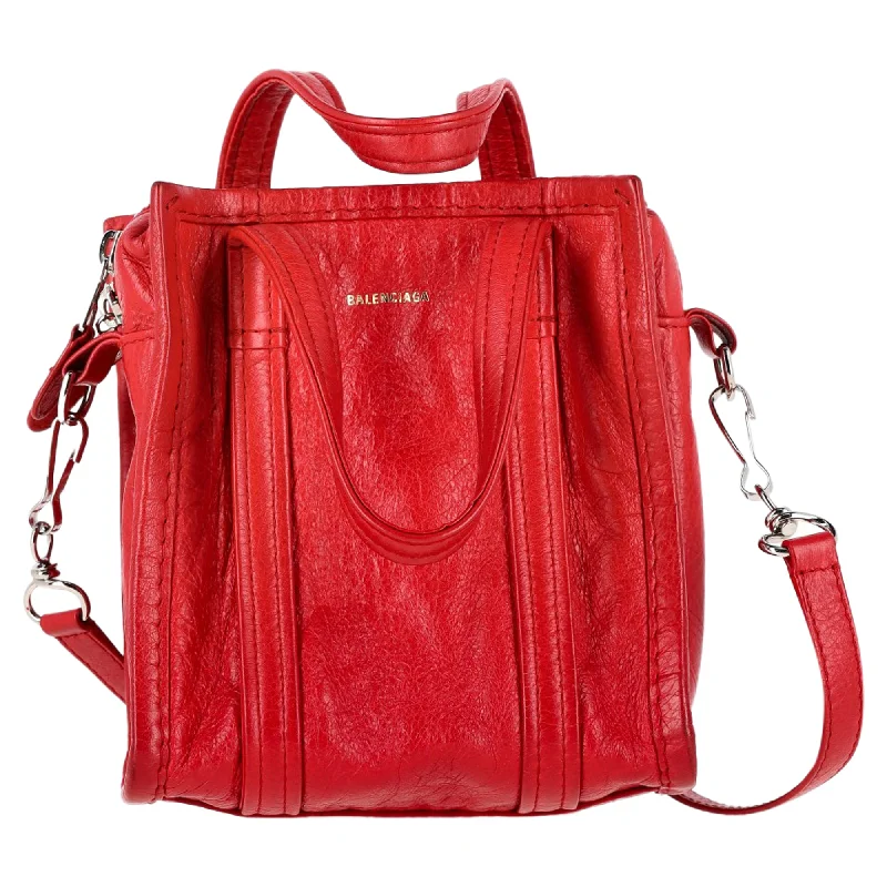 Women's tote bag performance offer -Balenciaga Bazar XS Shopper Tote in Red Leather