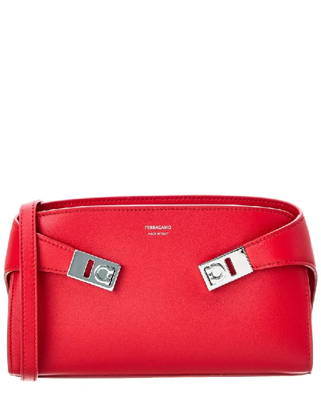 Women's crossbody bags vintage-charm -Ferragamo Hug Bicolor Leather Crossbody