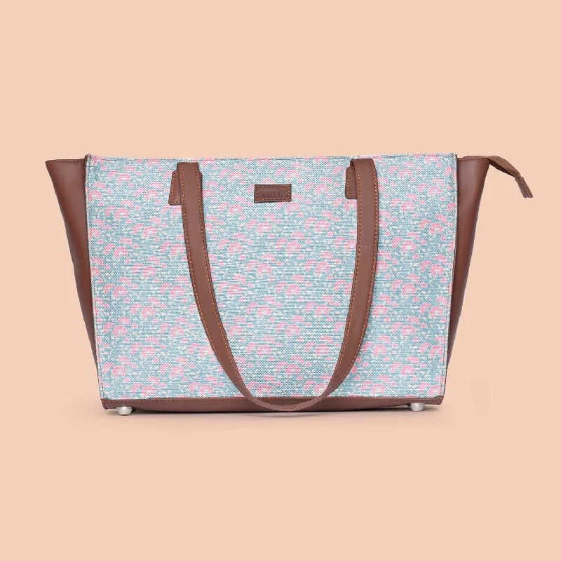 Women's tote bag logo detail -Chettinad Florals Office Tote Bag