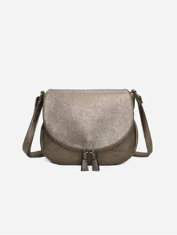 Women's shoulder bag soft lining -The Original Vegan Leather Shoulder Bag | Bronze