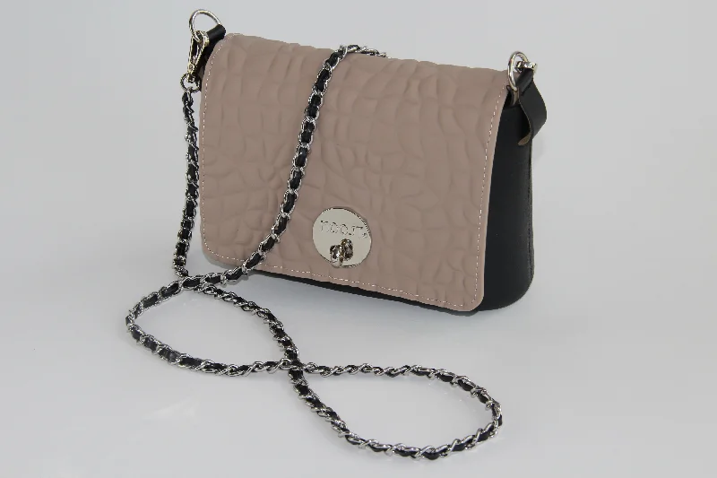 Women's chain bag lightweight material -Black Interwoven Chain