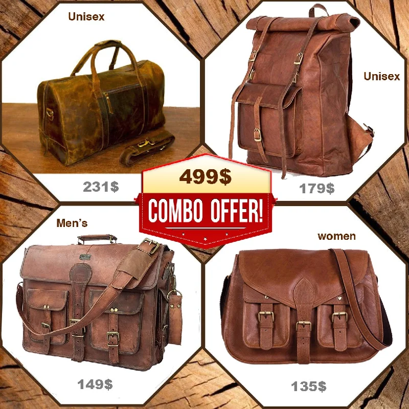 Women's bucket bags suede -Hurry up ! The Ledo Family Offer Rustic Four Bags Combo | Only 499$