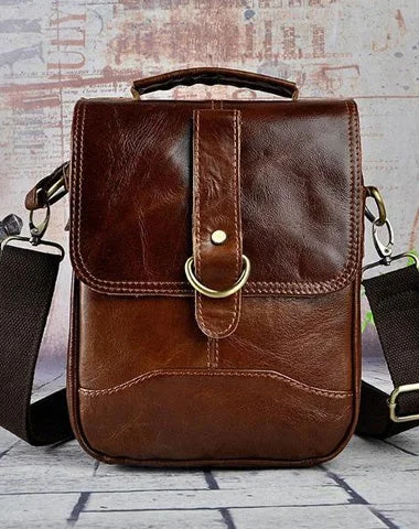 Women's shoulder bag wide strap -Cool Vintage Leather Mens Small Side Bag Messenger Bag Shoulder Bags for Men