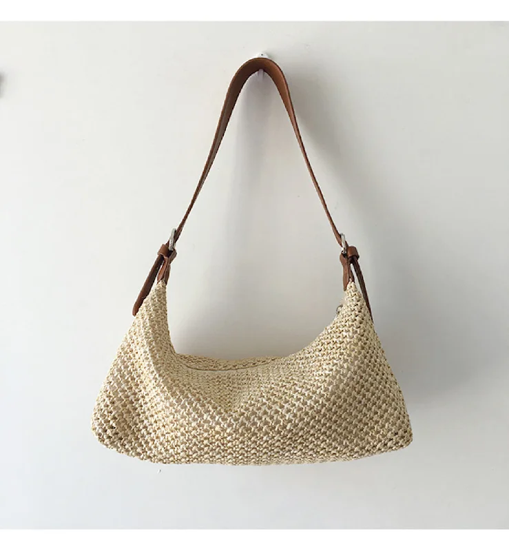 Women's handbags budget -Elena Handbags Lightweight Straw Woven Dumpling Bag