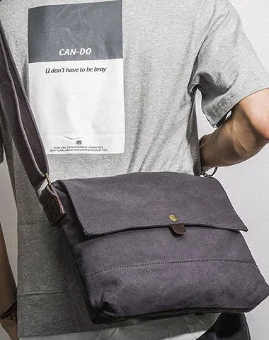 Women's shoulder bag mini option -Casual Canvas Dark Gray Men's Side Bag Shoulder Bag Postman Messenger Bag For Men