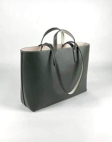 Women's shoulder bag pro outfit -Womens Green Leather Shoulder Tote Bags Best Tote Handbag Shopper Bags Purse for Ladies