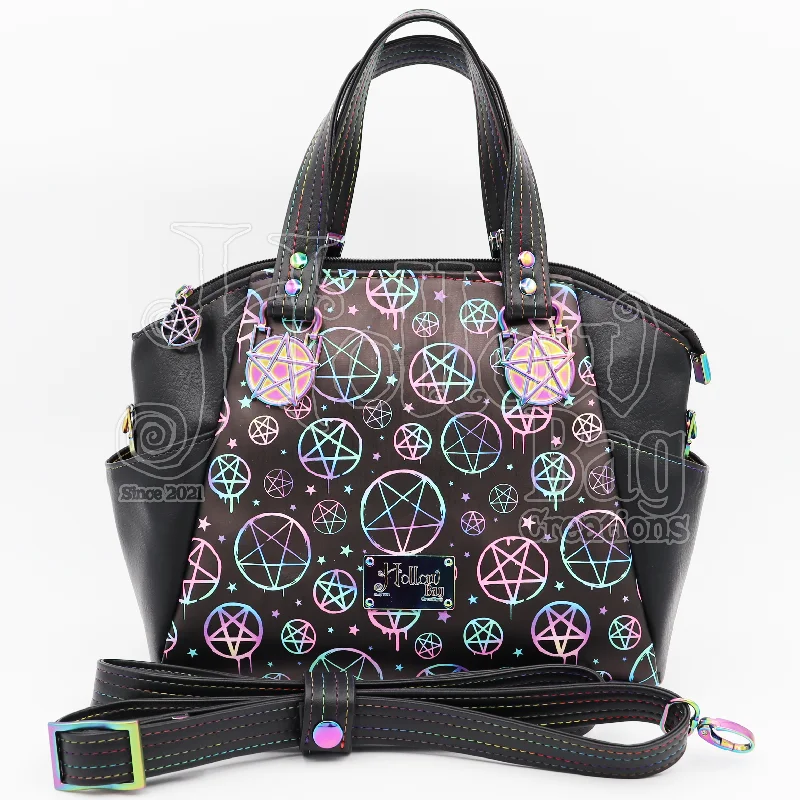 Women's handbags outdoor -Rainbow Penta Satchel