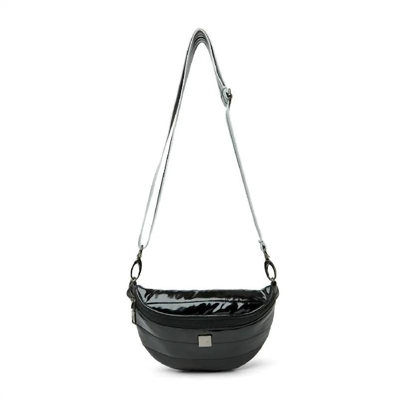 Women's crossbody bags pocket-storage -Shining Star Fanny Pack/crossbody Bag In Black Patent