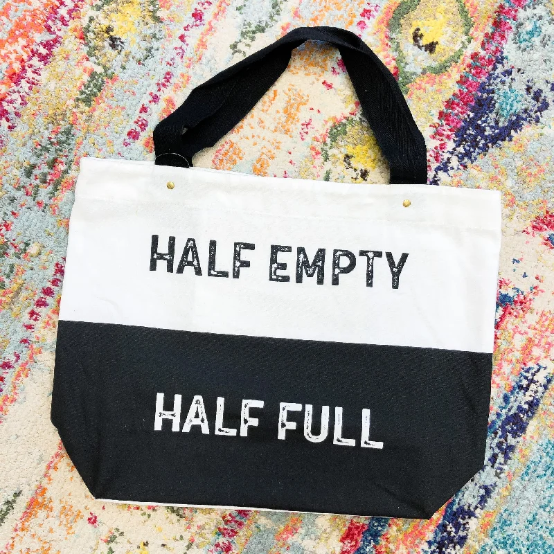 Women's tote bag trendy vibe -'Half Full' Printed Tote