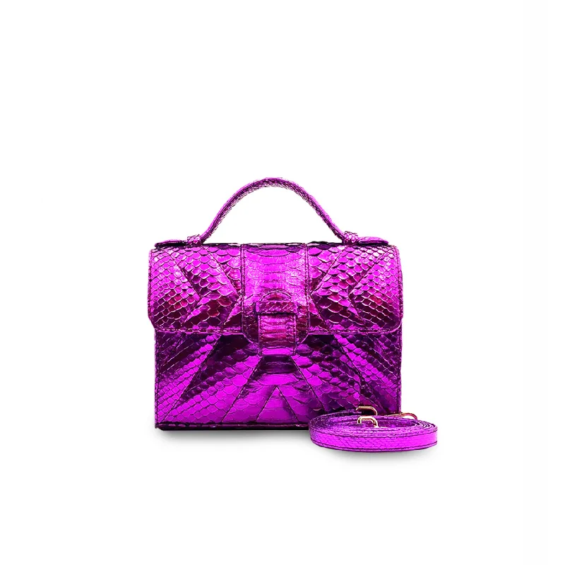 Women's handbags tote-style -Judy Small in Metallic Purple