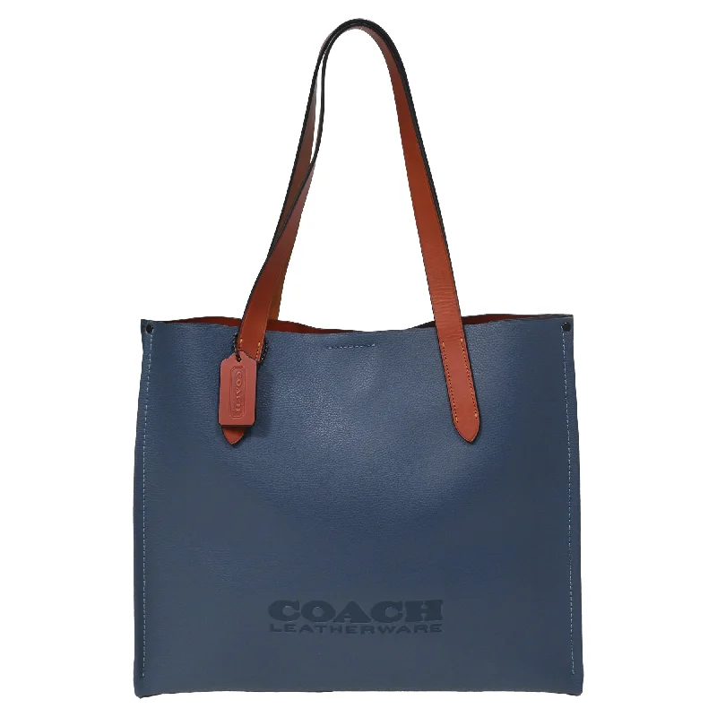 Women's tote bag trendy collection -Coach Relay Tote Bag in Blue Leather