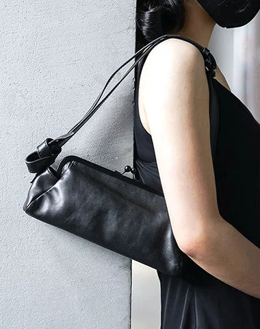 Women's shoulder bag rich tones -Stylish Womens Black Leather Long Doctor Shoulder Purse Black Doctor Crossbody Purses for Women