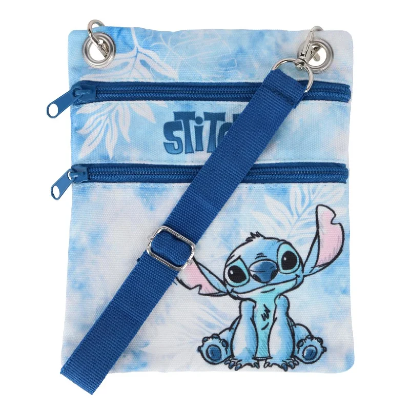 Women's crossbody bags neutral -Disney Stitch Blue Passport Crossbody Bag